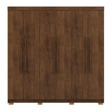 Imagem de Guarda-Roupa Alto 6 Portas 2 Gavetas Norway Imbuia Rústico - Vila Rica