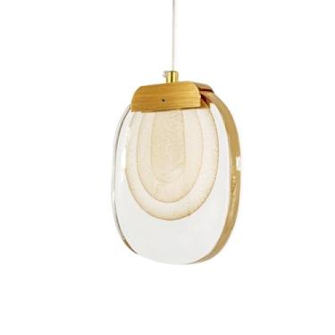 Imagem de Pendente Led 3500k 3w Metal e Vidro Dourado Pd1470