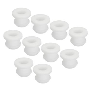 Imagem de 20 peças de encaixe de borracha com ilhós diâmetro 9,5 mm ID 6,5 mm vedação anti-arranhões para caixa elétrica tubo de cabo branco