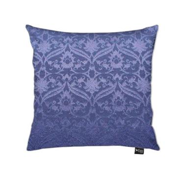 Imagem de Capa Para Almofada Tecido Linho Floral Azul Marinho A45