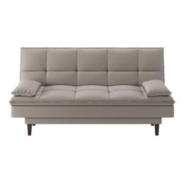 Imagem de Sofá Cama Reclinável Com 2 Almofadas Inclusas Multimóveis Cr45238 Bege