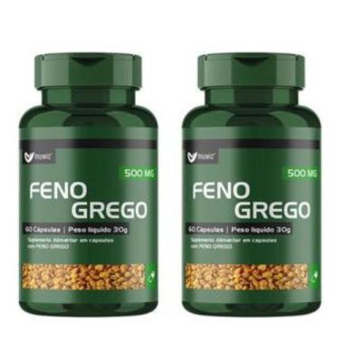 Imagem de Feno Gre go 500 mg 120 Cápsulas 2 Frascos x 60 caps - MUWIZ