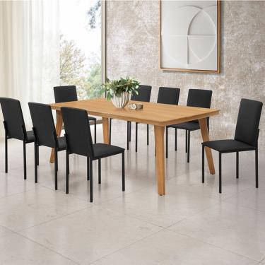 Imagem de Mesa De Jantar Millena 180cm Em Madeira Maciça Estilo Contemporâneo Imbuia