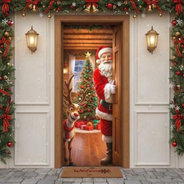 Imagem de Capa De Porta Decorativa Natal Painel Decorativo Para Porta - Carinha 