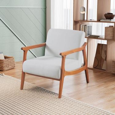 Imagem de Poltrona para Sala de Estar Tecido Linho Olívia Cru