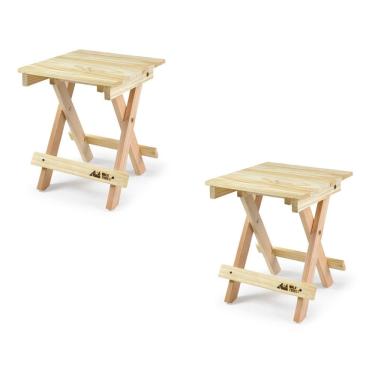 Imagem de Kit 2 Banquetas Dobráveis para Jardim Pioneira Bege