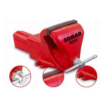 Imagem de Morsa Torno De Bancada Numero 6 Somar Schulz Vermelho