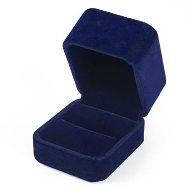 Imagem de Caixa de armazenamento de anel, caixa de anel de veludo, brinco, expositor de joias, caixa organizadora para mulheres, noivado, presentes de casamento, joias, azul meia-noite