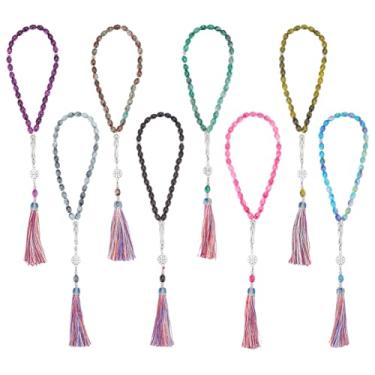 Imagem de PH PandaHall 8 cores contas de oração Tasbih contas de vidro pulseira islâmica 33 contas de rosário redondo muçulmano Misbaha Tasbeeh pulseiras para mulheres homens joias presente Eid Mubarak Ramadã