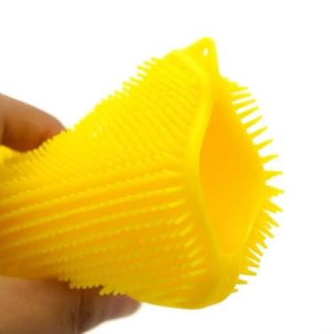 Imagem de Genérico Esponja de Silicone para Lavar Louça, Amarela, Antibacteriana, Utensílio de Limpeza Doméstica