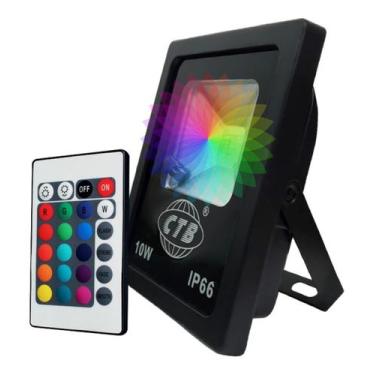 Imagem de Refletor Led Rgb Cores 10W Bivolt Ip66 Com Controle Remoto - CTB, Bivo