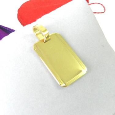 Imagem de Pingente Placa 25mm Folheado Ouro 18k Pi114 - WNBIJOUTERIAS