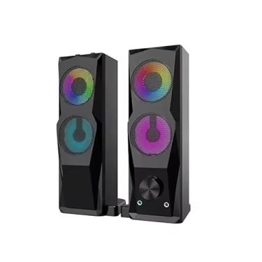 Imagem de Caixa de Som para PC Gamer com LED, Subwoofer USB, Compatível com Notebook, Sistema de Áudio Desktop
