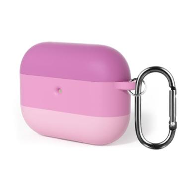 Imagem de GANGANPRO Compatível com Air-Pods Pro 3 (2025) Capa de silicone gradiente Capa protetora de silicone macio com acessórios de chaveiro para mulheres e homens - gradiente rosa