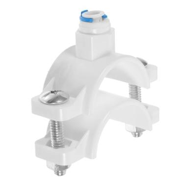 Imagem de DOITOOL Braçadeira de filtro de água de plástico com válvula de sela de drenagem, fácil instalação para sistemas de osmose reversa, compatível com tubos de drenagem de 5 cm, controle de fluxo de água
