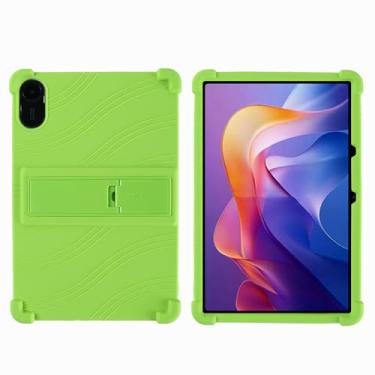 Imagem de QYiiD Capa para Xiaomi Redmi Pad 2 11 polegadas 2025, capa de silicone leve para crianças com suporte dobrável para Xiaomi Redmi Pad 2 11 polegadas, verde