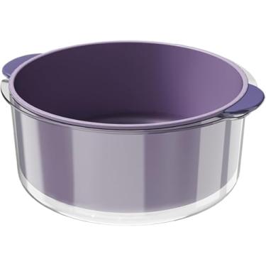 Imagem de Cesta de drenagem, conjunto de coador de lavagem 2 em 1, escorredor de cozinha de camada dupla para frutas e legumes, coador de lavagem de frutas para limpeza de vegetais (roxo, pequeno (20 x 10 cm)