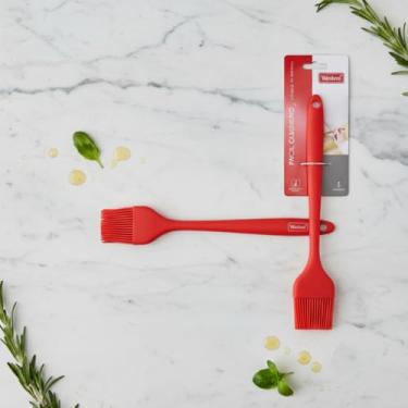 Imagem de Pincel Culinário de Silicone, Vermelho, 25 cm, Resistente a 180°C, para Untar e Pincelar Alimentos