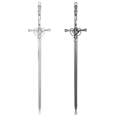 Imagem de LXUEJIE Pacote com 2 abridores de cartas, ferramenta abridor de correio de aço inoxidável, abridor de cartas de espada com alça ergonômica, abridor de envelope extravagante, suprimentos de correio