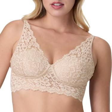 Imagem de Maidenform Sutiã sem fio conversível de renda Pure Comfort DM1188, Paris Nude, 38C