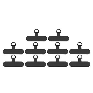 Imagem de Remendo Leve da Correia do Telefone Celular do Abs do Aço da Guia da Corda do Telefone para a Proteção Anti-roubo, Apropriado para a Maioria Dos Smartphones e Casos (Preto)