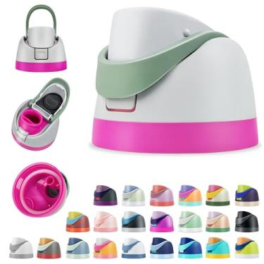 Imagem de BydGxy Tampas de substituição para garrafa de água Owala 680 g/947 g/1,134 g – tampa flip top à prova de vazamento com palha, opções de cores fofas como algodão doce (rosa elétrica)