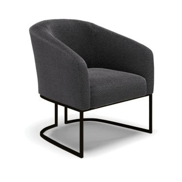 Imagem de Cadeira Sala De Jantar Base Industrial Preto Stella Bouclê D03 - D\'rossi Cor Grafite