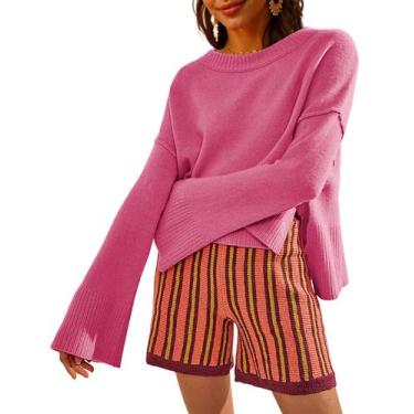 Imagem de Suéter RIATOUR Bell de manga comprida com gola redonda para mulheres