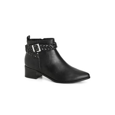 Imagem de City Chic Botas femininas de cano curto - Larkin, Preto, 13 Wide