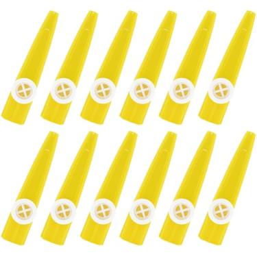 Imagem de Kazoo de plástico, musical Kazoo, bom companheiro para violão, violino, piano, teclado, ukulele, presente para presentes de Natal, lembrancinhas de festa. (Amarelo)