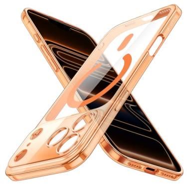 Imagem de JETech Capa Magnética Fina para iPhone 17 Pro 6,3 Polegadas Compatível com MagSafe, Proteção Total da Lente da Câmera, Case Protetora Minimalista Transparente Leve Ultrafina (Laranja)