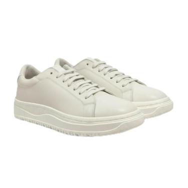Imagem de Tenis Casual Masculino Polo London Club, Cano Baixo Couro Confort Premium (Gelo, BR, Adulto, Numérico, 40)