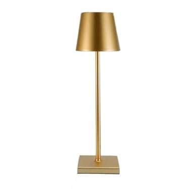 Imagem de Luminária de Mesa LED com Toque, Sem Fio, Dimerizável, Ideal para Leitura e Decoração(Dourado)