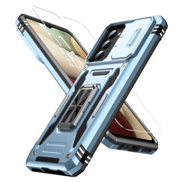 Imagem de FUNMIKO Capa para Samsung Galaxy A55 com protetor de lente de câmera deslizante atualizado e suporte magnético forte, capa protetora de telefone à prova de choque de grau militar para homens, mulheres