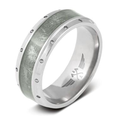 Imagem de Manly Bands: Alianças e anéis de casamento militares masculinos - feitos de materiais históricos autênticos - 2ª Guerra Mundial, B17 Bomber, B52 - Feito para serviço ativo, veteranos e civis - Anel de