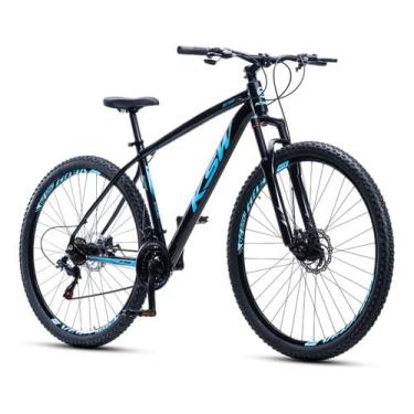 Imagem de KSW Bicicleta XLT 100 27 V Aro 29 Quadro Alumínio Freio A Disco (Preto/Azul, 15")