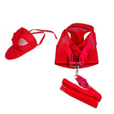 Imagem de Kit Colete Aerado Com tiras autocolantes E Boné Aerado Vermelho G - PE