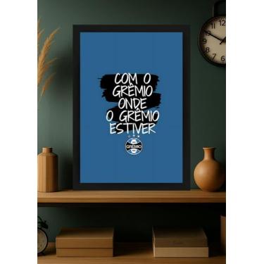 Imagem de Quadro Histórico Grêmio com Vidro e Moldura Preta - Spark Loja