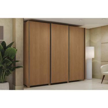 Imagem de Guarda Roupa Casal 3 Portas De Correr E 4 Gavetas C- Pés Cb03t582 Canela - Kappesberg