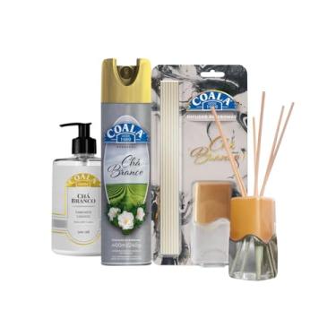 Imagem de COALA Kit Chá Branco com Odorizante 400ml, Difusor 100ml e Sabonete Líquido 500ml, Fragrância Refrescante