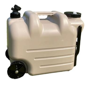 Imagem de rockible Garrafa de água para acampamento, dispensador de bebidas, grande capacidade, com alça, balde, recipiente de água para RV, churrasco, emergência, pesca, Cáqui