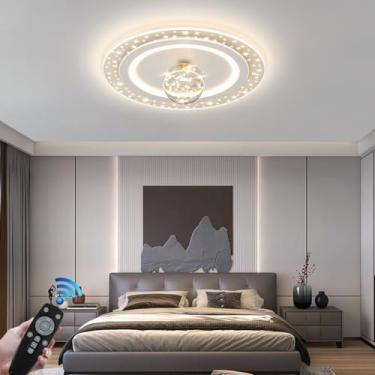 Imagem de Luminária de teto LED moderna redonda com intensidade ajustável e controle remoto, 100 cm de diâmetro, em acrílico, design personalizado, ideal para sala de estar, quarto, escritório, hotel