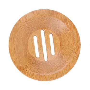 Imagem de YOUTHINK Caixa de Sabão de Madeira, Saboneteira de Bambu, Bandeja de Sabão de Drenagem à Prova de Mofo Com Design Resistente à água para Casa e Banho (Cor de imagem redonda 8 * 8)