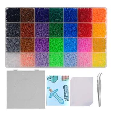 Imagem de Kit de contas fusíveis, conjunto de 28 cores de 2,6 mm, contas derretidas para pixel art, quebra-cabeças 3D DIY, decorações feitas à mão, presentes com acessórios (2,6 mm)