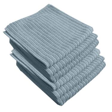 Imagem de Kit 6 Pano Copa Pia Cozinha Microfibra Absorve 30x30 Pra Vr - Idealiza