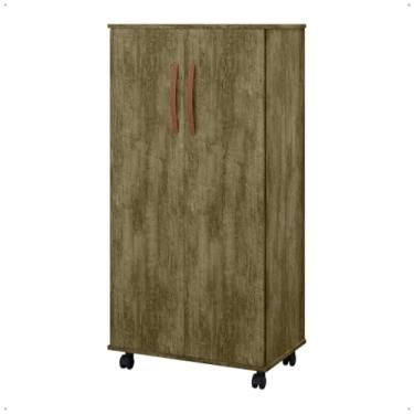 Imagem de Armário Sapateira Organizador Multiuso Prático Quarto Com Rodízios ou Pés 2 Portas(Nara Amêndoa)