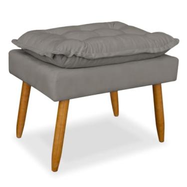 Imagem de Puff Redondo Luxo para Sala e Quarto – Banco Decorativo para Penteadeira e Descanso para os Pés(Cappuccino)