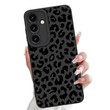 Imagem de OOK Capa compatível com Samsung Galaxy S25 Plus, estampa fofa de guepardo de leopardo preto de silicone, proteção de câmera TPU macia e fina à prova de choque para mulheres e meninas - leopardo preto