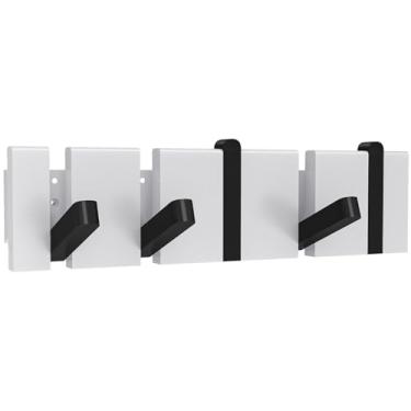 Imagem de TAOCI Cabide de parede para cabide de parede, gancho mais largo, espaçamento de prancha de bambu real para pendurar casaco chapéu jaqueta (5 ganchos de madeira, piano)