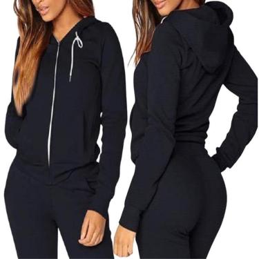 Imagem de Blusa De Frio Feminina Moletom Com Capuz e Zíper-Feminino